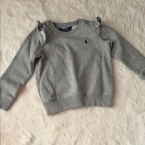Polo by Ralph Lauren Gray Kids Sweatshirt with Ruffles